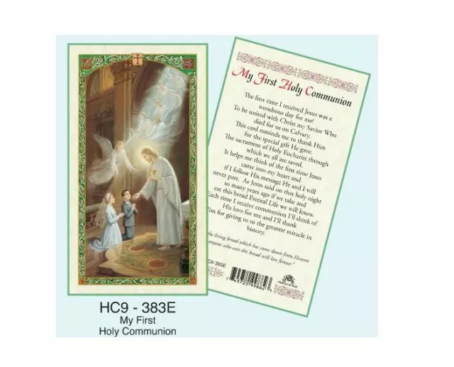 My First Holy Communion Jesus Laminated Prayer Cards Pack Of English New Gift