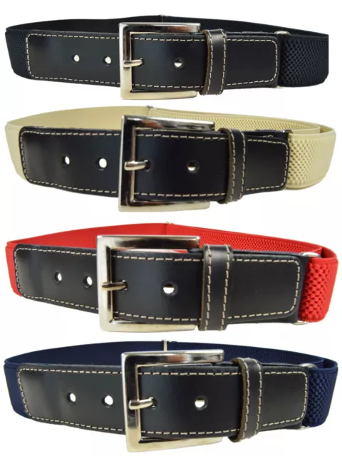 Kids/Childrens Unisex Adjustable Elasticated Belt with Leather Fittings