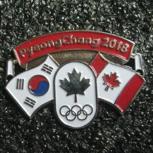 2018 PyeongChang Winter Olympic COC Canada Korea Dual Flag Pin #2