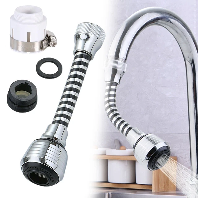 Accesorios Grifo Burbujeador Fregadero Grifo Extensor de Cabezal de Spray 15,5 cm 360° Flexible