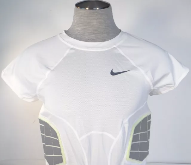 Nike Pro Combat Dri Fit Hyperstrong White Padded Compression Football Tank Mens 2