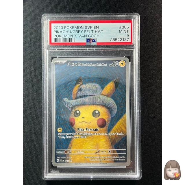 [PSA 9] PIKACHU mit grauem Filzhut Van Gogh Museum Pokemon SVPEN 085