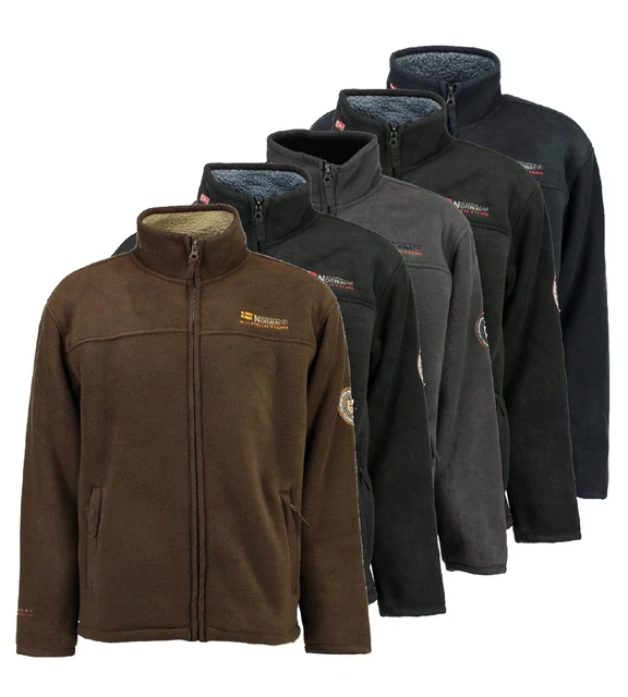 Geographical Norway Warm Men's Leisure between-Seasons Fleece Sweater Jacket