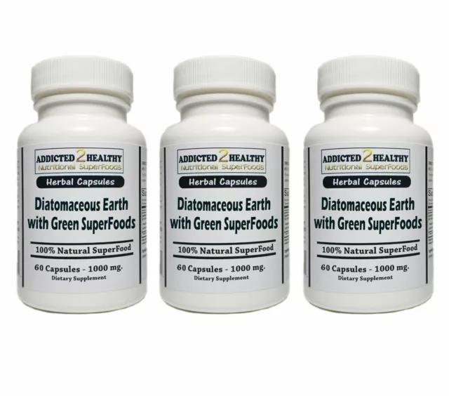180 Diatomaceous Earth with Green SuperFoods Capsules