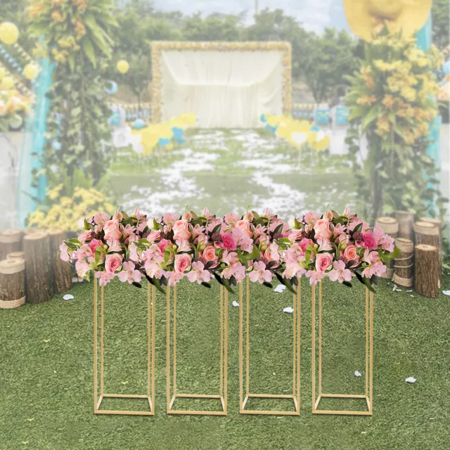 4 pezzi supporto per fiori oro metallo supporto per pavimento colonna location stand matrimonio decorazione