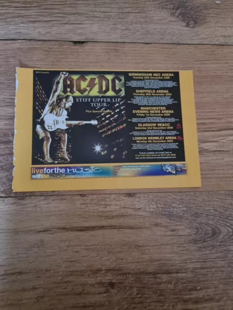 Tnewm81 Advert 5X8 Ac/Dc: Stiff Upper Lip Tour - Nov/Dec 2000