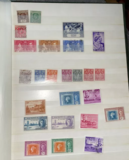 Vintage Commonwealth Stamps, Mauritius. St Lucia, Leeward Islands 1 Sheet.