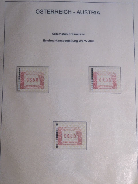 Österreich - 2000-17, Sammlung Automatenmarken ** und gest. auf Blättern