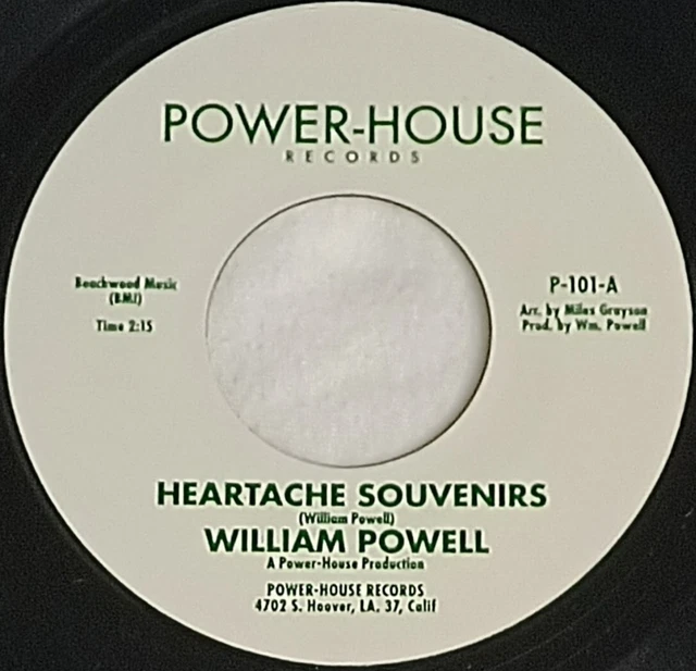 SOUL 45 RE-ISSUE William Powell HEARTACHE SOUVENIRS 2019 Powerhouse