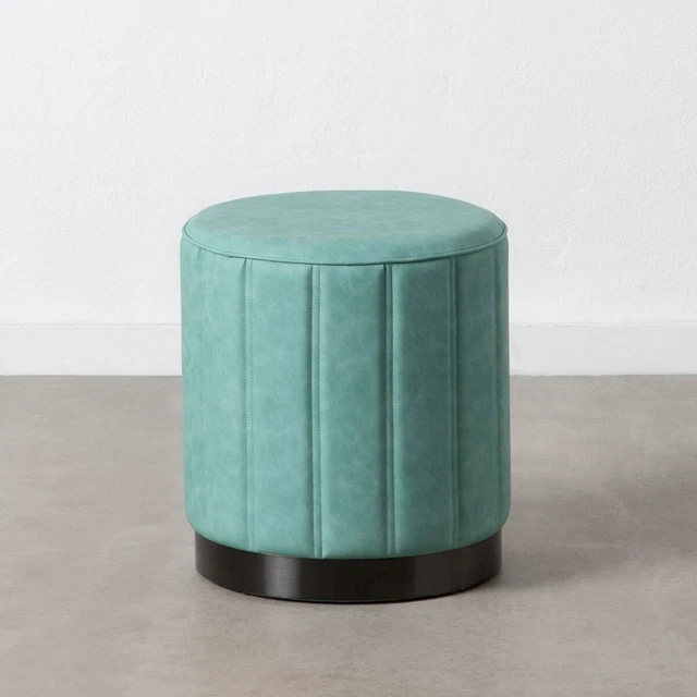 Puff Blu Ecopelle 38x38x42 cm DMF