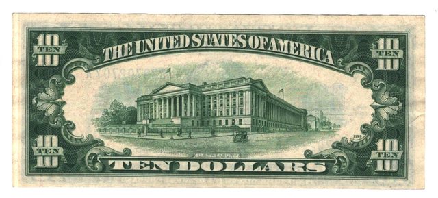 1934D $10 Ten Dollars Silver Certificate Blue Seal, CU Condition NT958 2