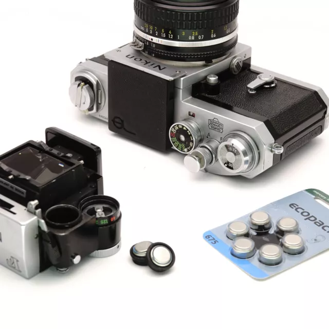 Batería para visor fotomic Nikon T FTN TN 6x batería 2x adaptador contacto lateral