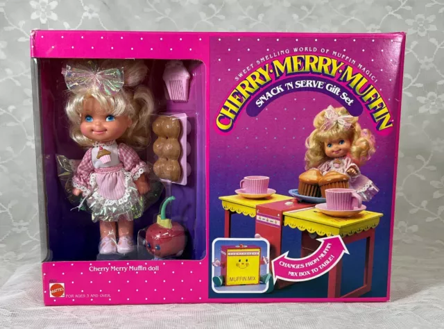 RARE Vintage Cherry Merry Muffin  Snack 'N Serve Gift Set ~ New Sealed Box ~1989