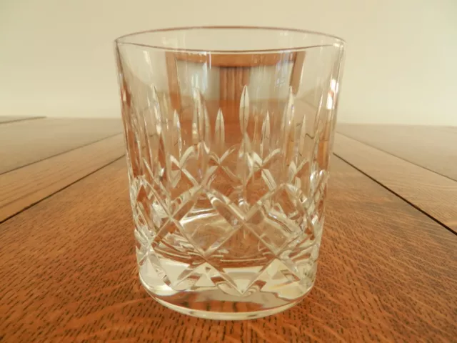Edinburgh crystal Criss-cross & vertical cut whiskey glass or tumbler Signed