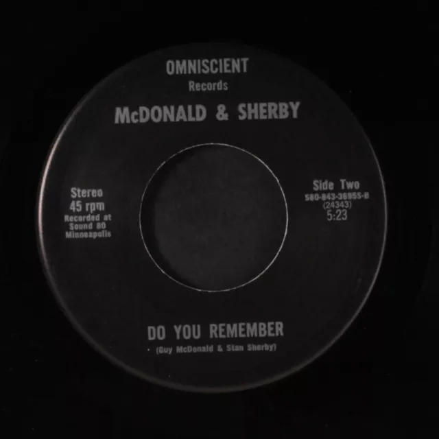 MCDONALD & SHERBY: run and hide / do you remember Omniscient Records (2) 7"