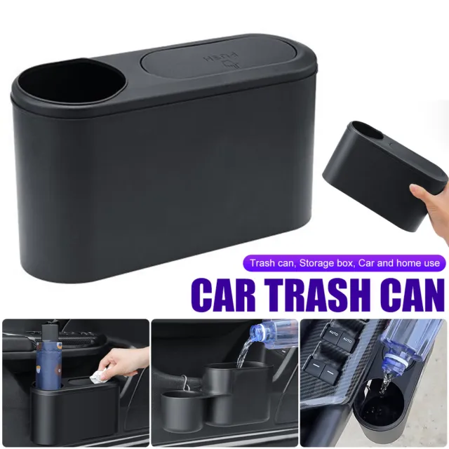 Car Trash Can Mini Garbage Bin with Lid Waterproof Lining Leakproof Hanging Box