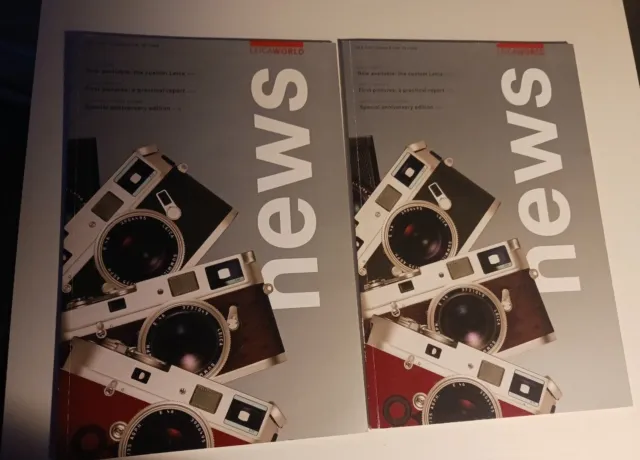 2 folletos de boletín de Leica World News de febrero de 2004 (excelente estado)