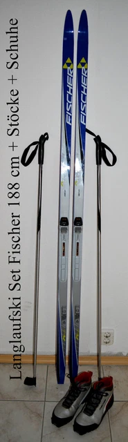 Langlaufski Set Fischer "Royal Crown"  188 cm Schuppen SNS + Stöcke + Schuhe