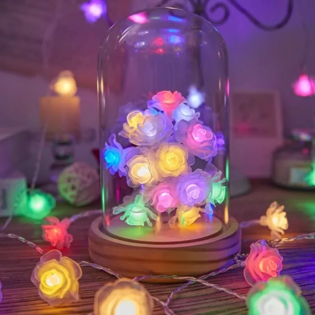 Creative Rose Flower LED String Lights Simulated Garland Light  Confession Gift