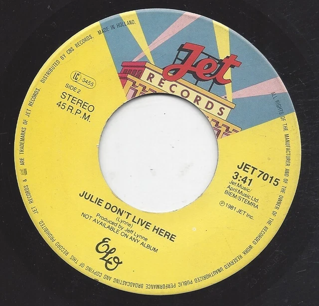 ELO TWILIGHT + Julie Don't Live Here Vinyl Single 7in 1981 EUR 2,99