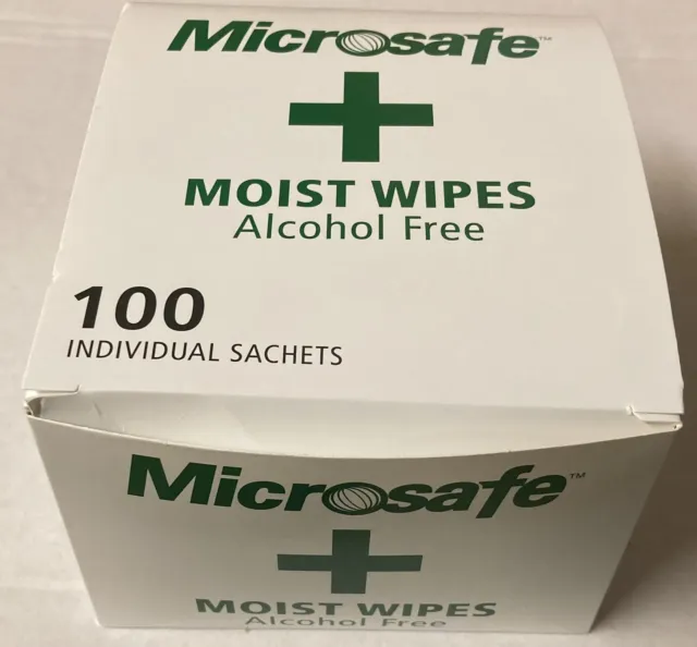 Toallitas húmedas sin alcohol Microsafe envueltas individualmente, compatibles con HSE vencimiento:07/2023