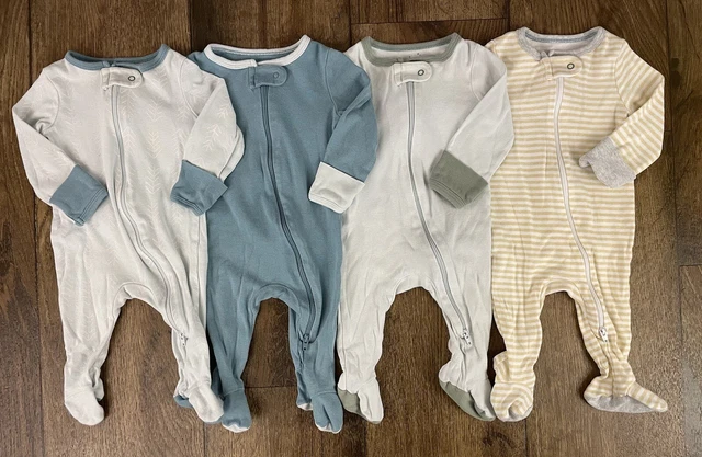 Baby Boy 0/3 Mo Footed Sleeper Pajama Clothes Lot Bundle Gender Neutral Zipper