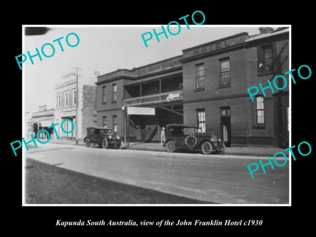 OLD LARGE HISTORIC PHOTO OF KAPUNDA SA THE JOHN FRANKLIN HOTEL c1930