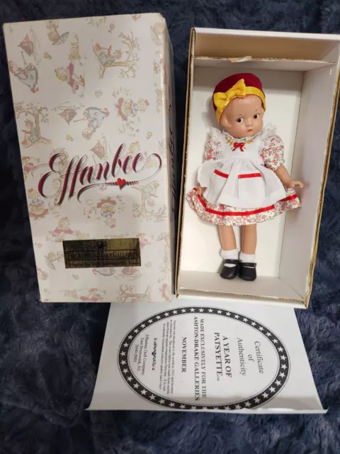 2001 Ashton Drake Galleries 8 Inch Effanbee Retro NOVEMBER Patsyette Doll In Box