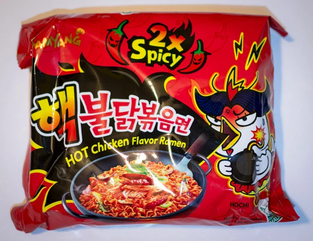 Samyang 2x Pollo caldo piccante Ramen coreano Fire Noodle Challenge 1 pezzo...