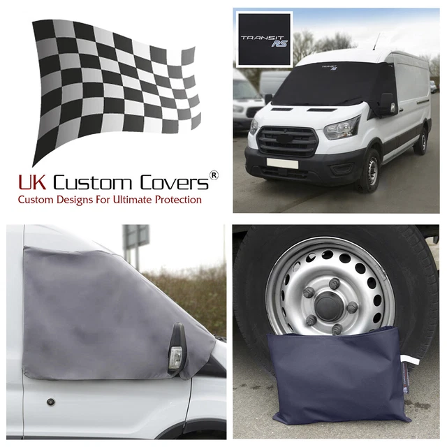 Fuel Lagoon Ford Transit Custom Window Screen Cover – Black Out Blind, Frost Eyes Blue, Campervan
