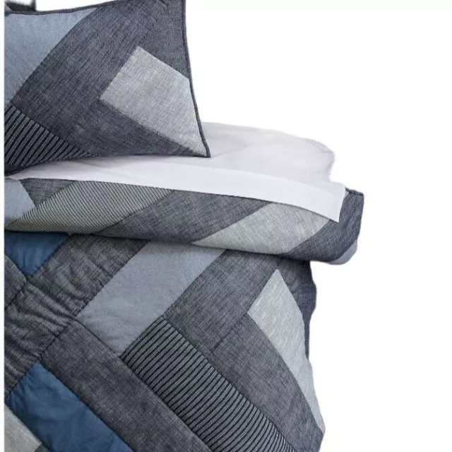 Pottery Barn Teen Denim X Quilt and Sham Set Twin Twin/XL PBTeen 3