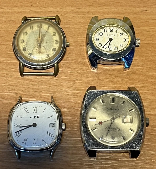 Lot De 4 Montres Yema Vintage - Montres Bracelets - Occasion (déjà Portées)