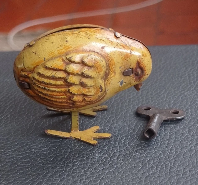 Jouet Ancien Autruche Mécanique – Tôle – Années 40 – Epoque CIJ / JRD / JEP – Occasion