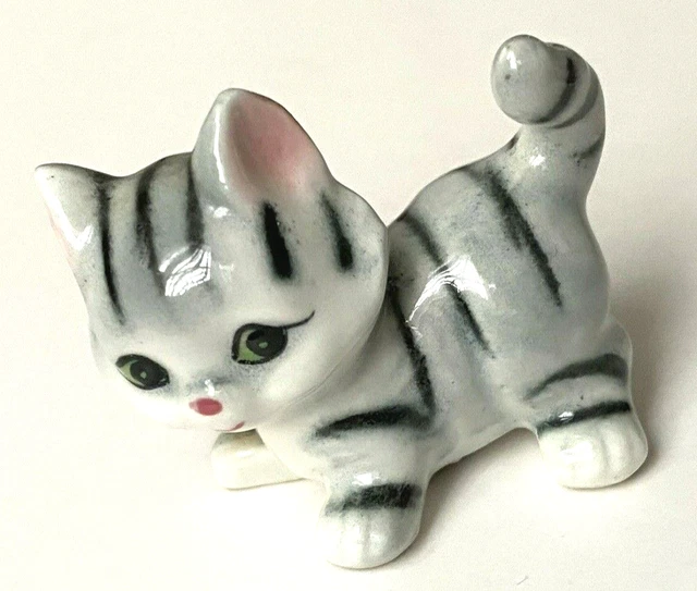 Figurine Chat Miniature – Céramique Vernissée, 6.5 Cm, Collection Vitrine