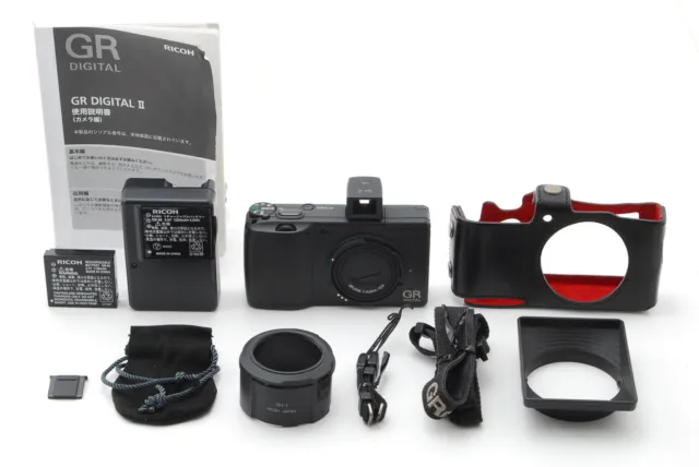 [N MINT] GR DIGITAL II 2 10.0MP Compact Camera Case Hood GV-2 Finder From JAPAN
