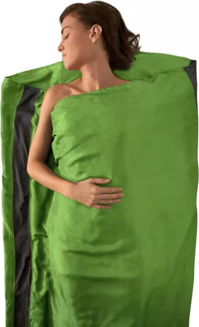 Sea to TO SUMMIT Premium Silk Sleeping Bag Liner Rectangle (73x37 Inch) Green