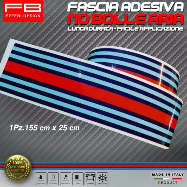 Fascia Striscia Adesiva MARTINI RACING 155x25 cm Rally Legend WRC Auto Car Moto