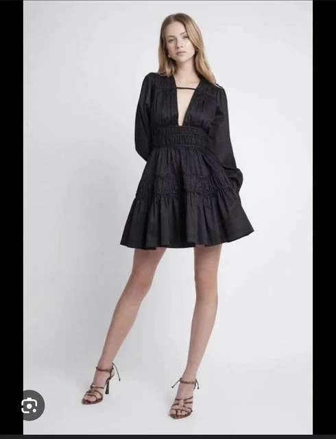 AJE FALLINGWATER MINI Dress Size 10 AU/ 6 US White Cotton Long Sleeve  Gathered $219.00 - PicClick AU
