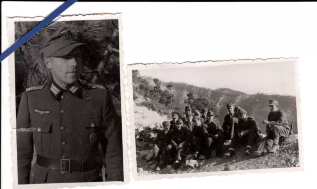 Foto/Photo 2x Leutnant und Soldaten, GR/253, Westalpenfront Italien, 1944/45