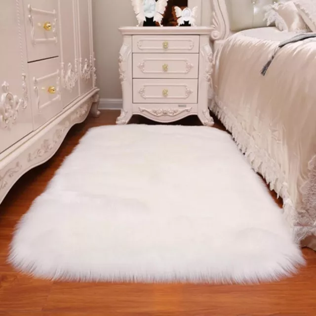 Grand Peau de Mouton Tapis Faux Laine Moelleux Peluche Fourrure Tapis Super Doux