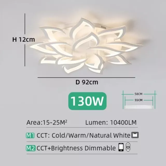 Lampadario led fiore dimmerabile 14petali moderno plafoniera soffitto design app