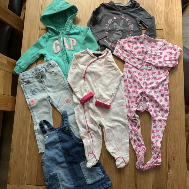 large baby girl clothes bundle Gap Next F&F Sleepsuits Pinafore 12-18 months