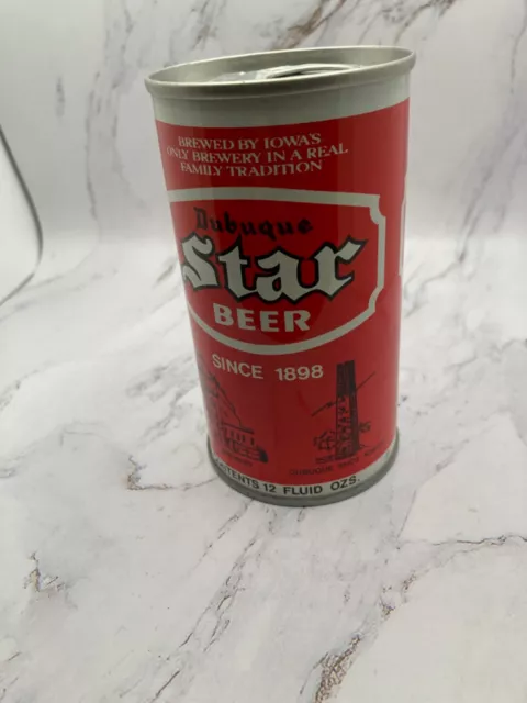 Vtg Star Beer 12 oz STEEL CAN Dubuque Iowa, pull tab, open bottlom,