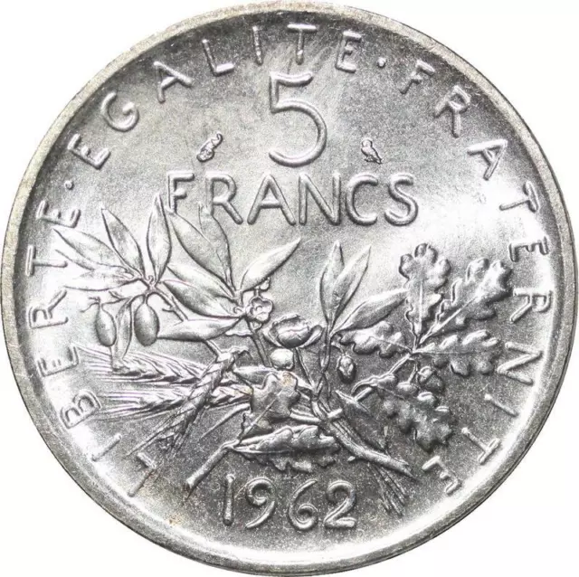 R3068 France 5 Francs Semeuse Roty 1962 Sortie Rouleau Argent FDC > Make Offer