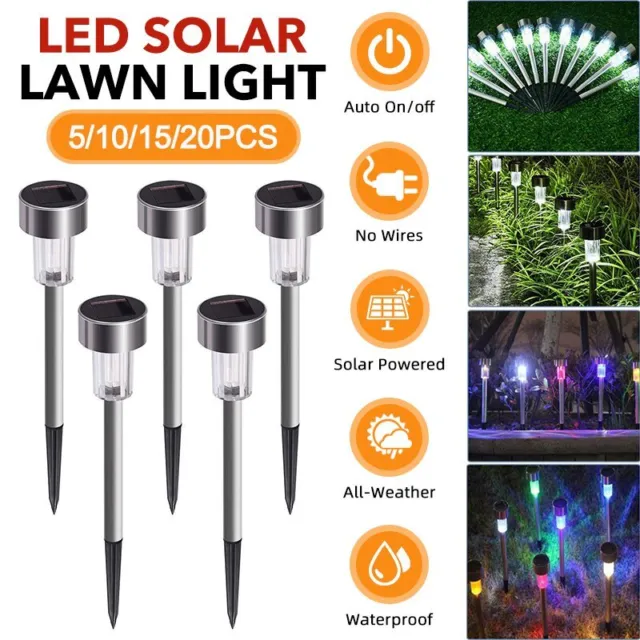 5-20x Led Solar Lawn Light Gartenlampen Stecklampe Solarleuchten Wasserdicht NEU