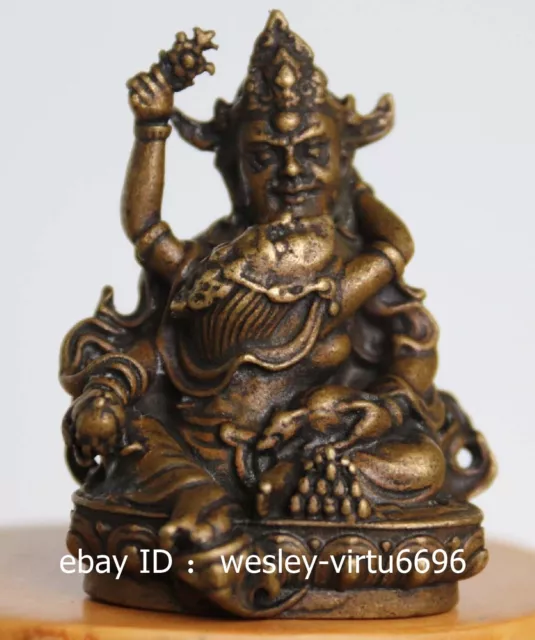 Tibet Tantrism Buddhism Old Copper Bronze Happy Buddha Art Small Statue NN046
