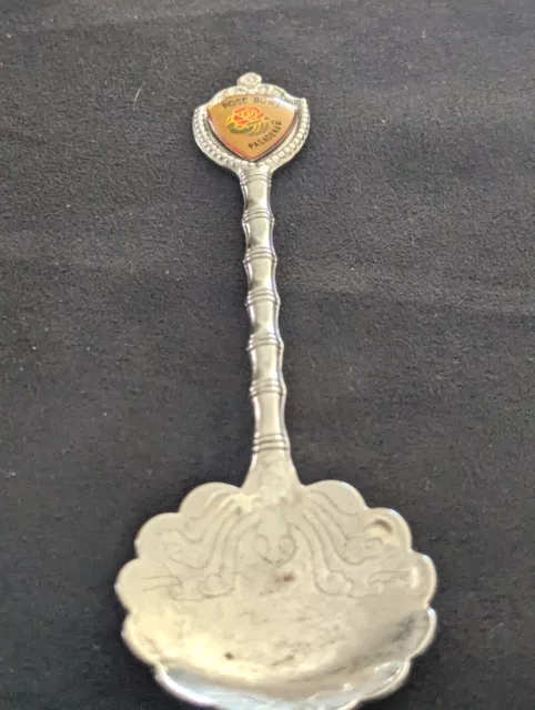 Rose Bowl Pasadena, California - Vintage Souvenir Spoon Collectible. Scalloped.