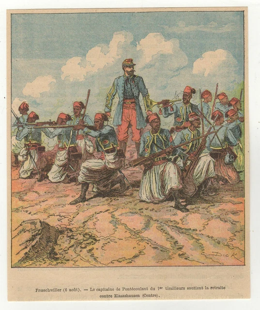 guerre 1870-1871 Français Allemands gravure XIXe Capitaine de Pontécoulant/B1FAa