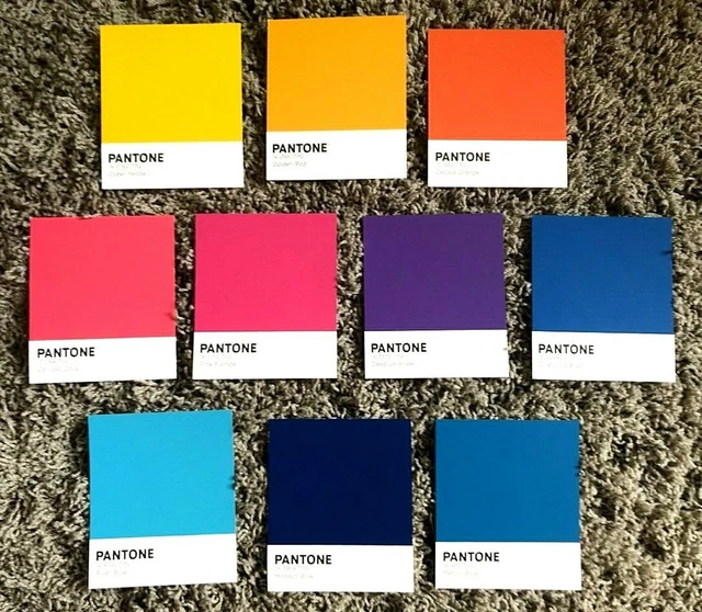 COLLECTABLE NEW UNUSED PANTONE Small Colour Paint Sample Chart Cards x