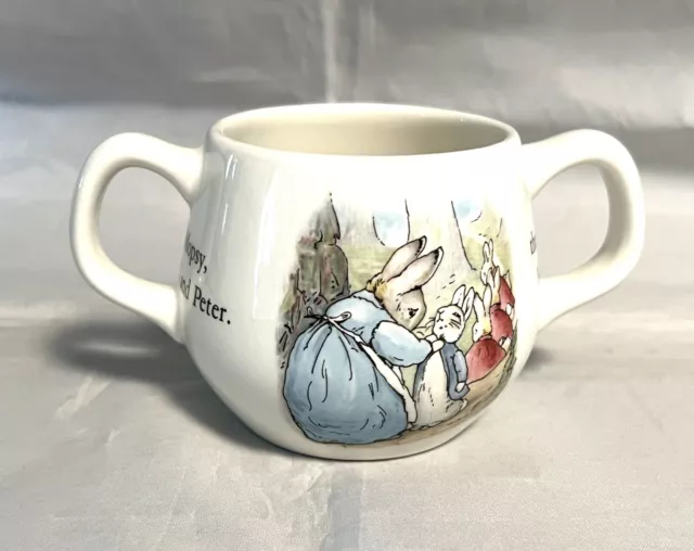 Vintage Wedgwood Beatrix Potter Peter Rabbit Double Handle Child's Cup Mug